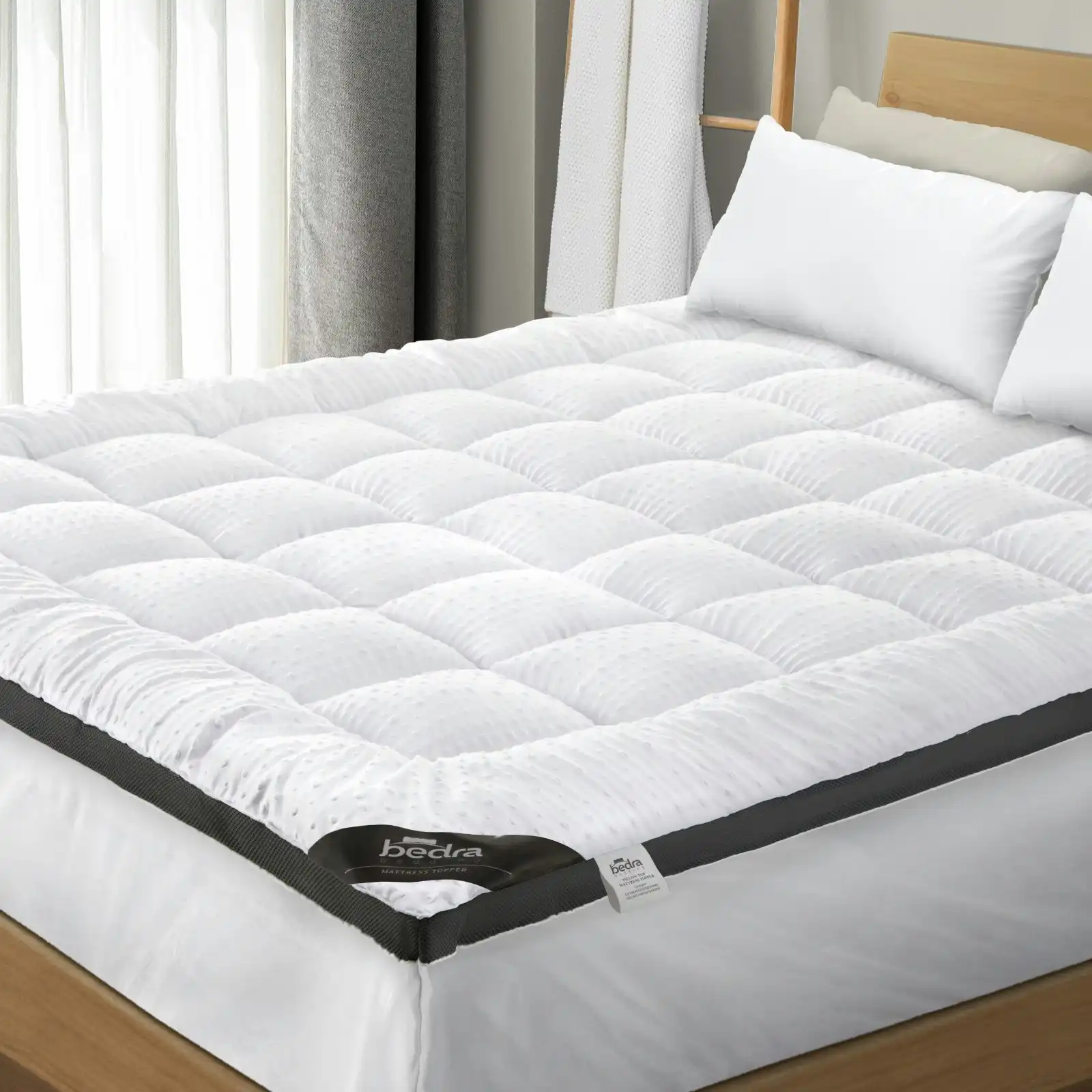 Bedra Mattress Topper Luxury Pillowtop Airflow Mesh Bed Protector Mat 5cm Double