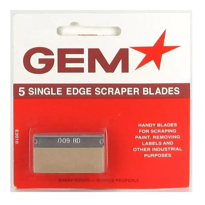 Gem Single Edge Scraper Blades 5 Pack