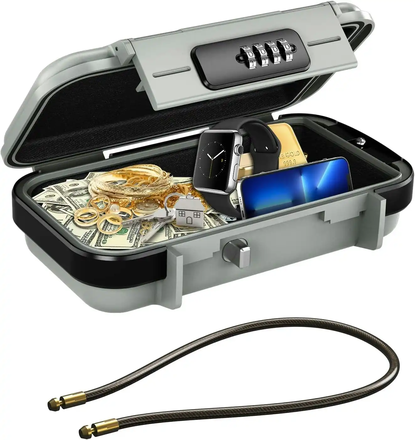 Portable Safe Box Combination Lock Waterproof Anti-Theft Mini Travel Safe