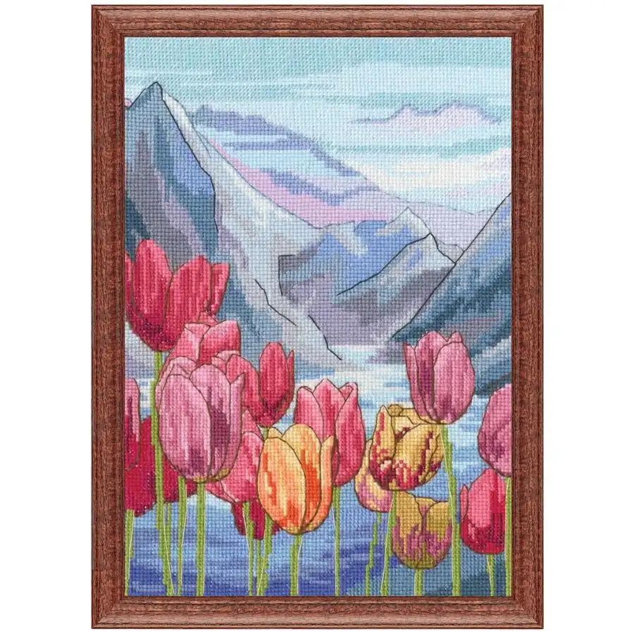 Mountain Tulips Cross Stitch- Needlework