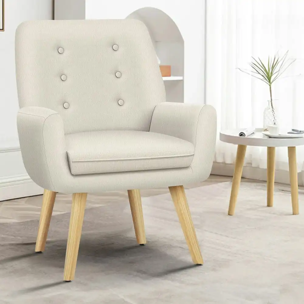 Alfordson Armchair Lounge Accent Chair Fabric Beige