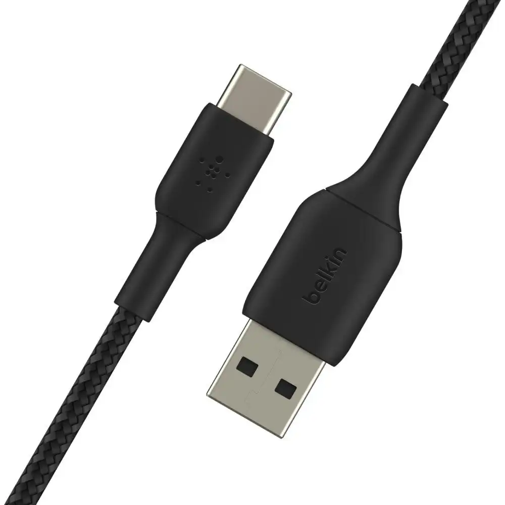 Belkin 15cm USB-A to USB-C Sync Charging Cable Braided for Smartphones Black