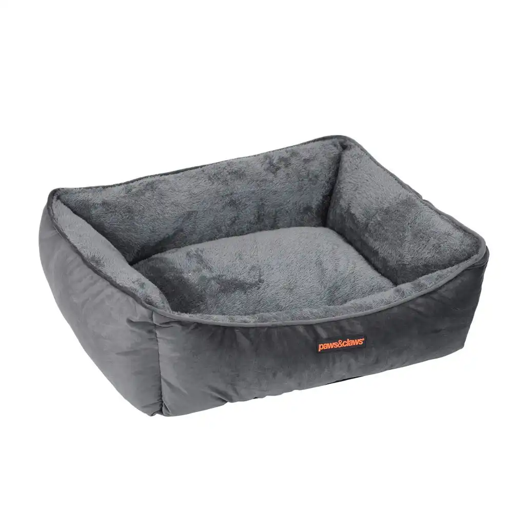 Paws & Claws 60x50cm Moscow Walled Pet Dog Sleeping Cushion Bed Small Grey