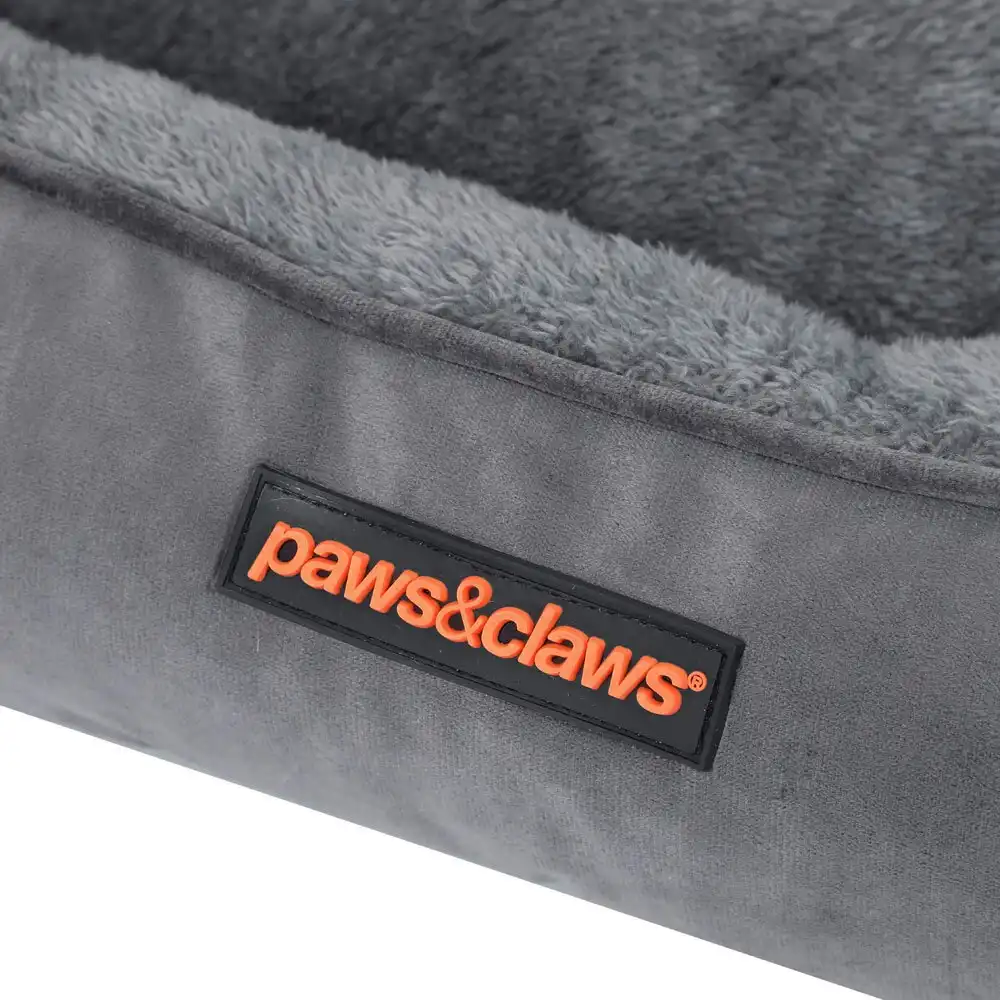 Paws & Claws 60x50cm Moscow Walled Pet Dog Sleeping Cushion Bed Small Grey
