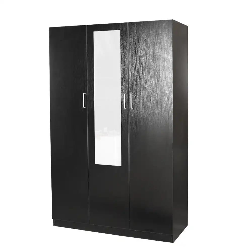Jace 3-Door Multi-Purpose Wardrobe Closet Clothes Storage Cabinet - Black