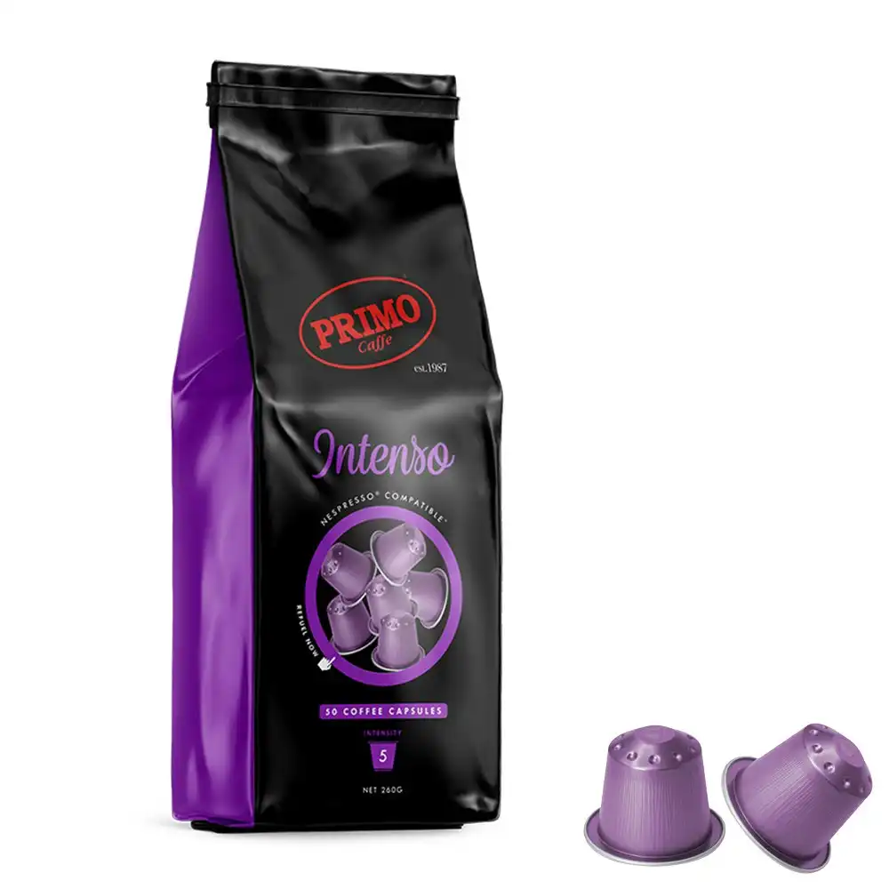 100pc Primo Intenso Coffee Intst 5 Capsules/Pod Compatible w/ Nespresso Machine