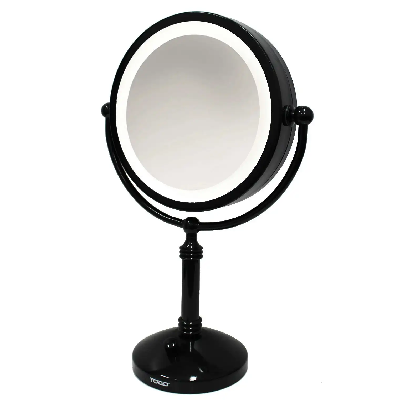 TODO 7" Led Backlit Cosmetic Make Up Mirror 1X / 5X Magnification Battery Power Black