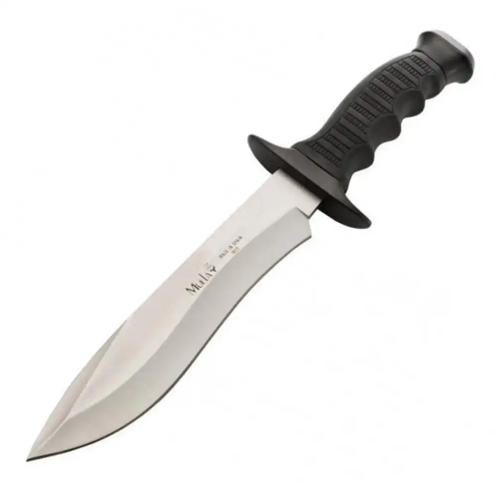 Muela Tactical 18 Hunting Fishing Knife | Black Zamack / Rubber Handle