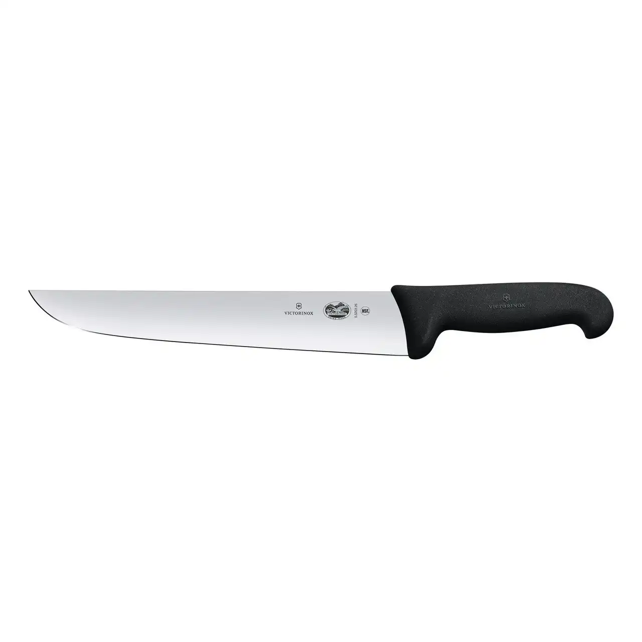 Victorinox Butchers Knife, 23cm, Staight Back Blade, Fibrox - Black