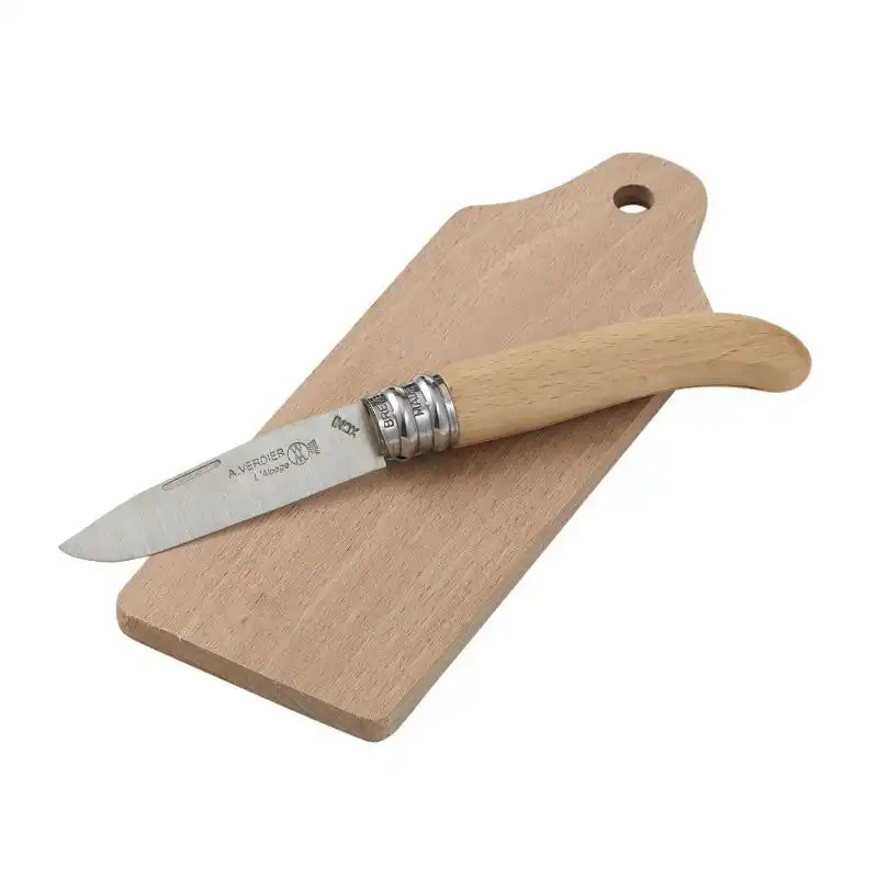AndrÃƒÂ© Verdier Laguiole Picnic Chopping Board & Folding Knife Set - Beechwood