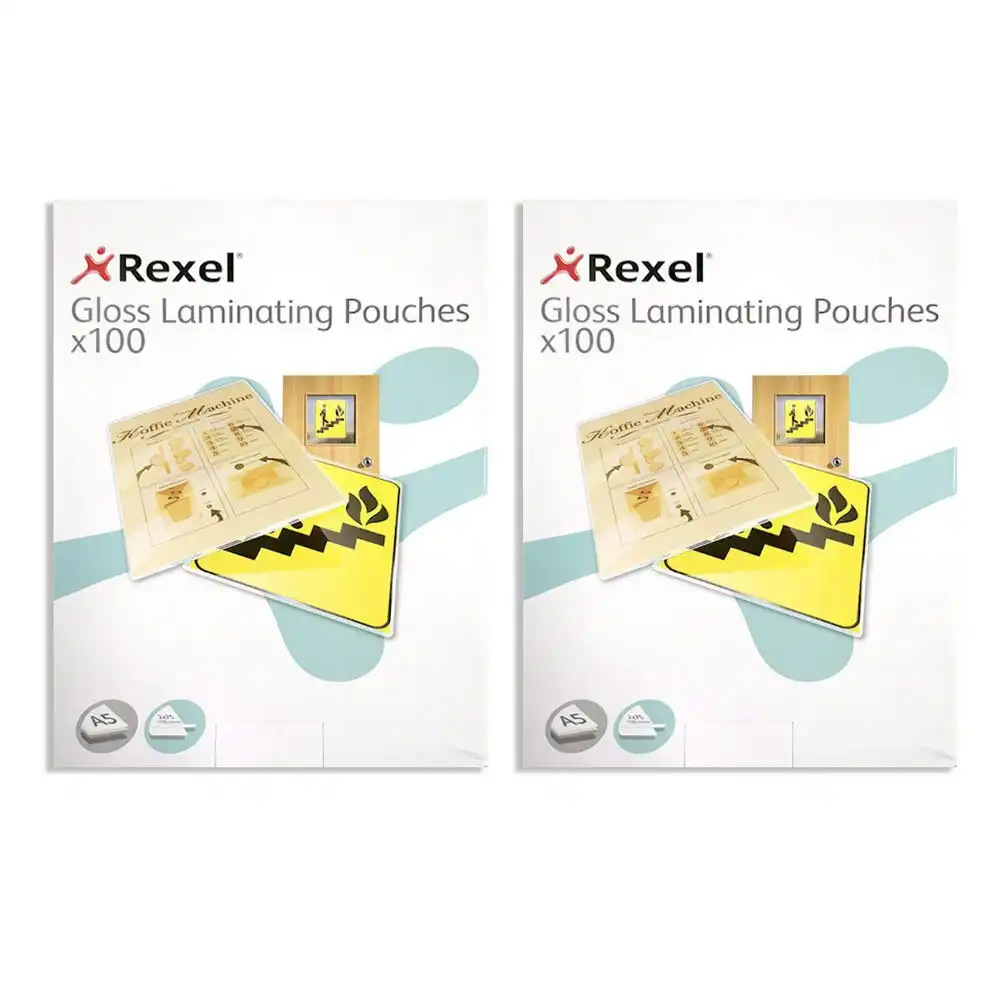 200pc Rexel A5 Laminating Pouches/Sheets 75 Micron f/Document/Photos Protection