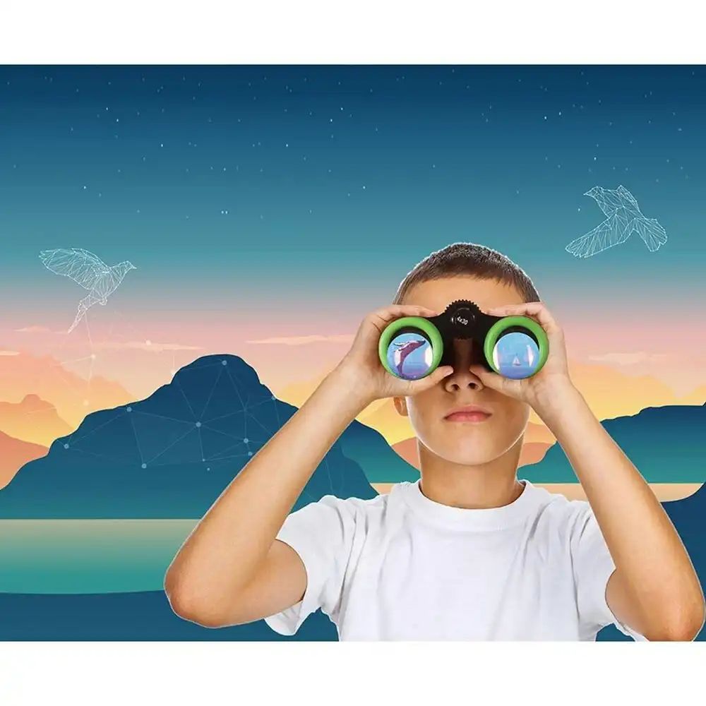 Discovery Zone 9.2cm Compact 4x Zoom 30mm Binoculars Kids/Children 5y+ Toy Green