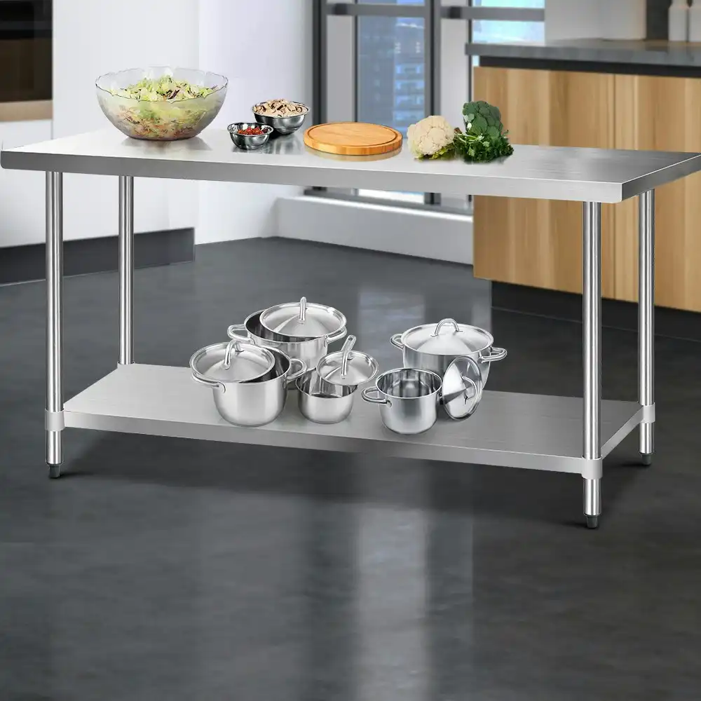 Cefito 1829x760mm Stainless Steel Kitchen bench 430 Food Grade Work Bench Food Prep Table