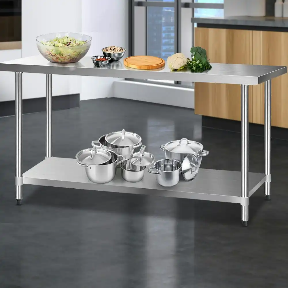 Cefito 1829x610mm Stainless Steel Kitchen bench 304 Food Grade Work Bench Food Prep Table