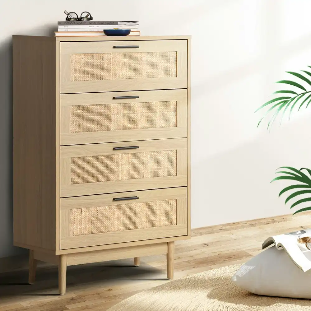 Artiss 4 Chest of Drawers - BRIONY Oak