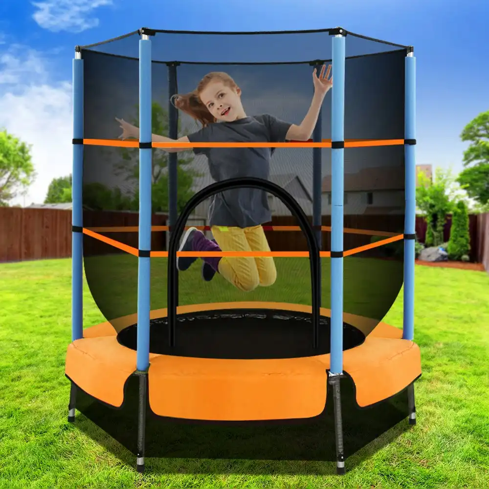 Everfit Trampoline 4.5FT Kids Trampolines Cover Safety Net Pad Ladder Gift Round