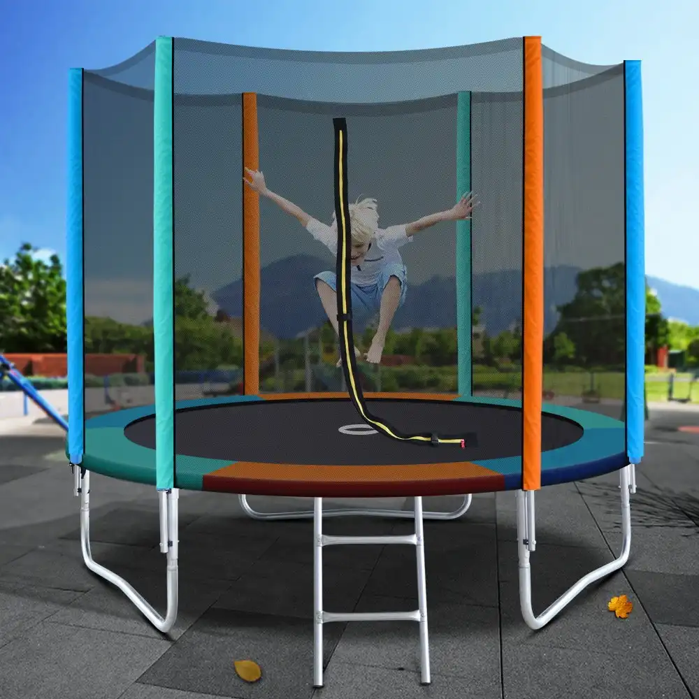 Everfit Trampoline 8FT Kids Trampolines Cover Safety Net Pad Ladder Gift Round