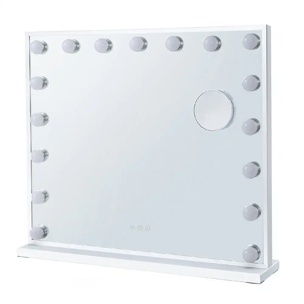 Simplus Vanity Makeup Mirror With Lights Hollywood LED Mirrors Stand Wall Mounted 17 Blubs White