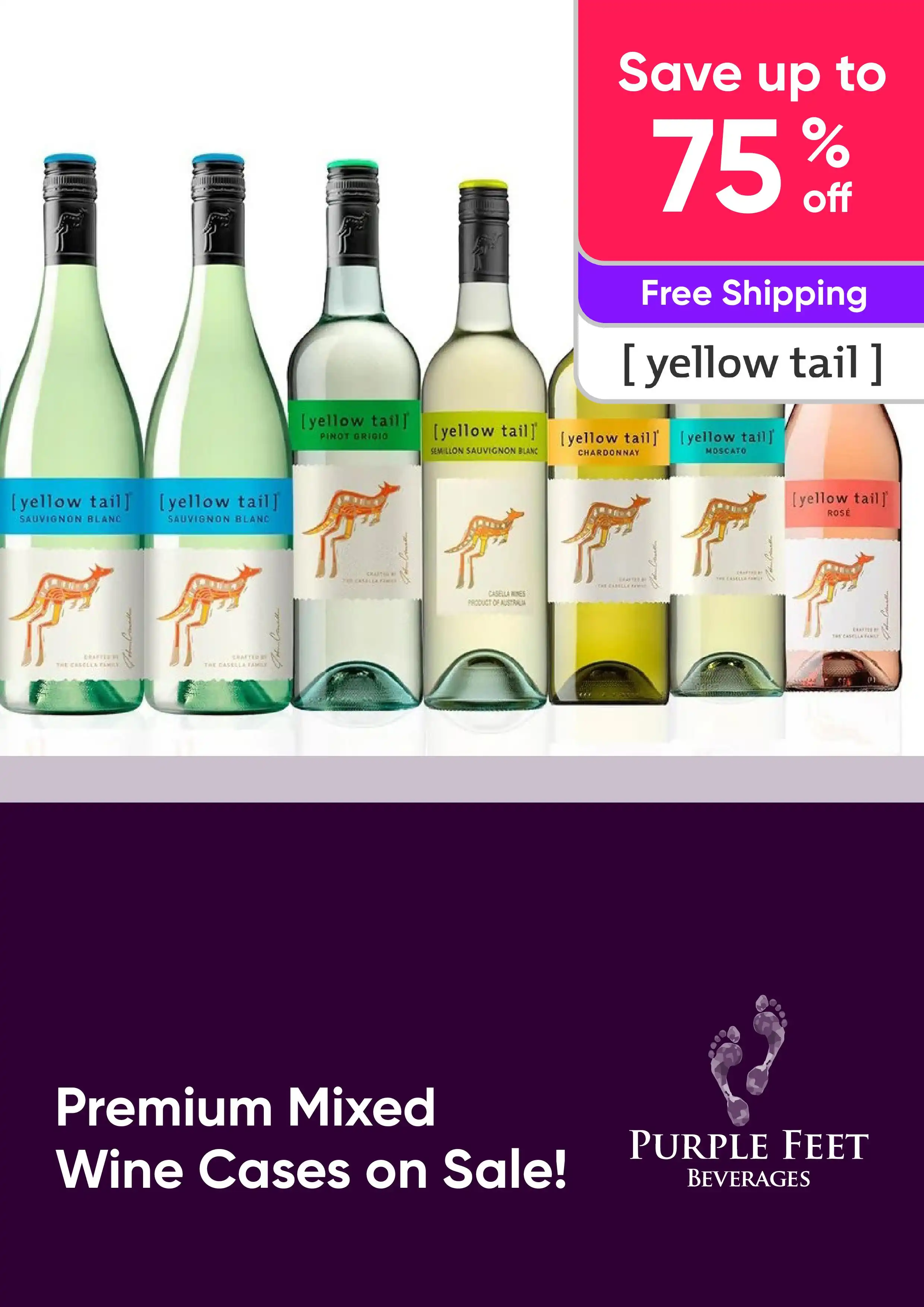 Premium Mixed Wine Cases on Sale! - Yellow Tail - Save up to 75%