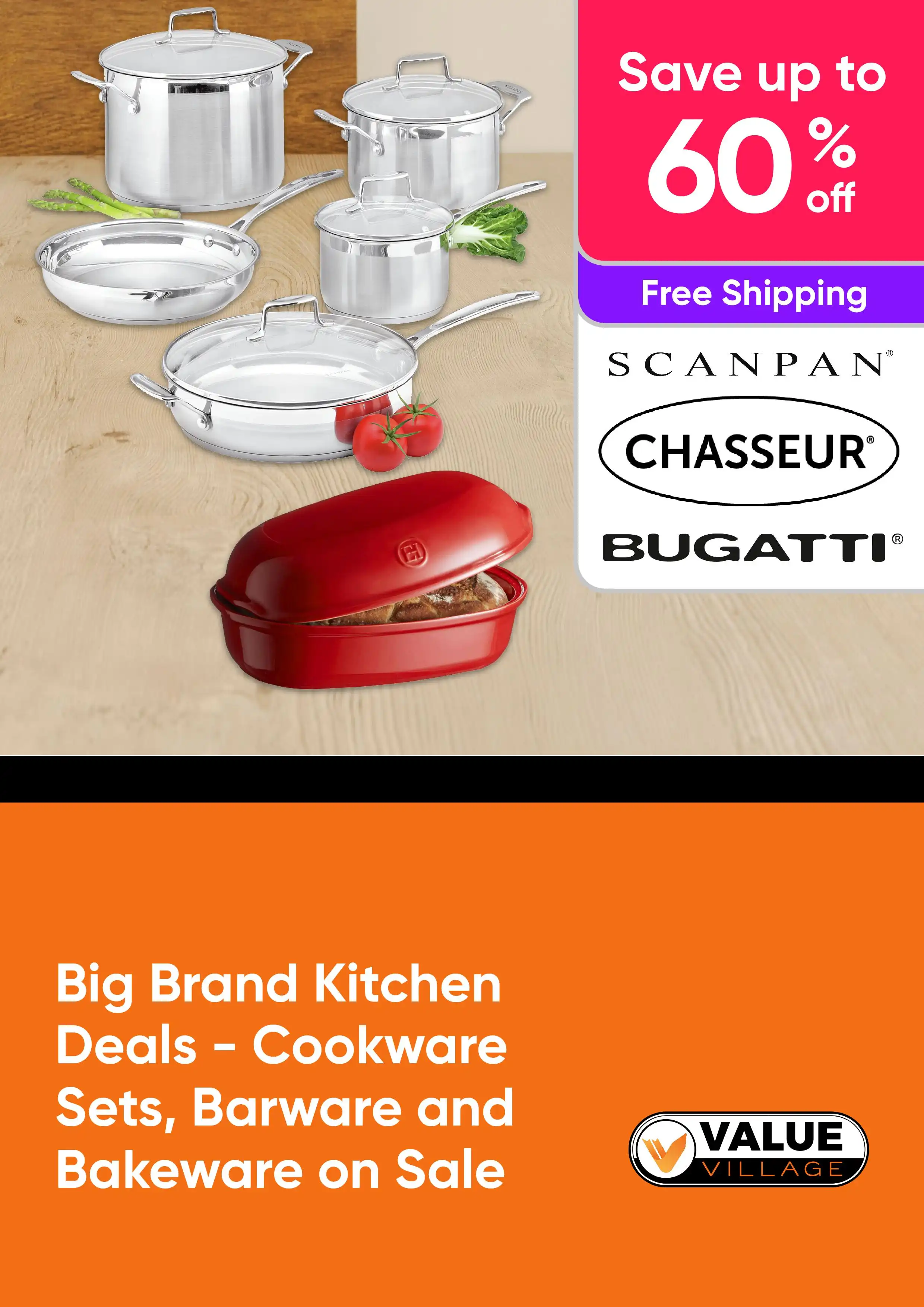 Big Brand Kitchen Deals - Cookware Sets, Barware and Bakeware on Sale - Scanpan, Chasseur, Bugatti - Up to 60% Off