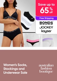 Womens Socks, Stockings and Underwear Sale - Save up to 70% Off on Bonds, Kayser and Jockey