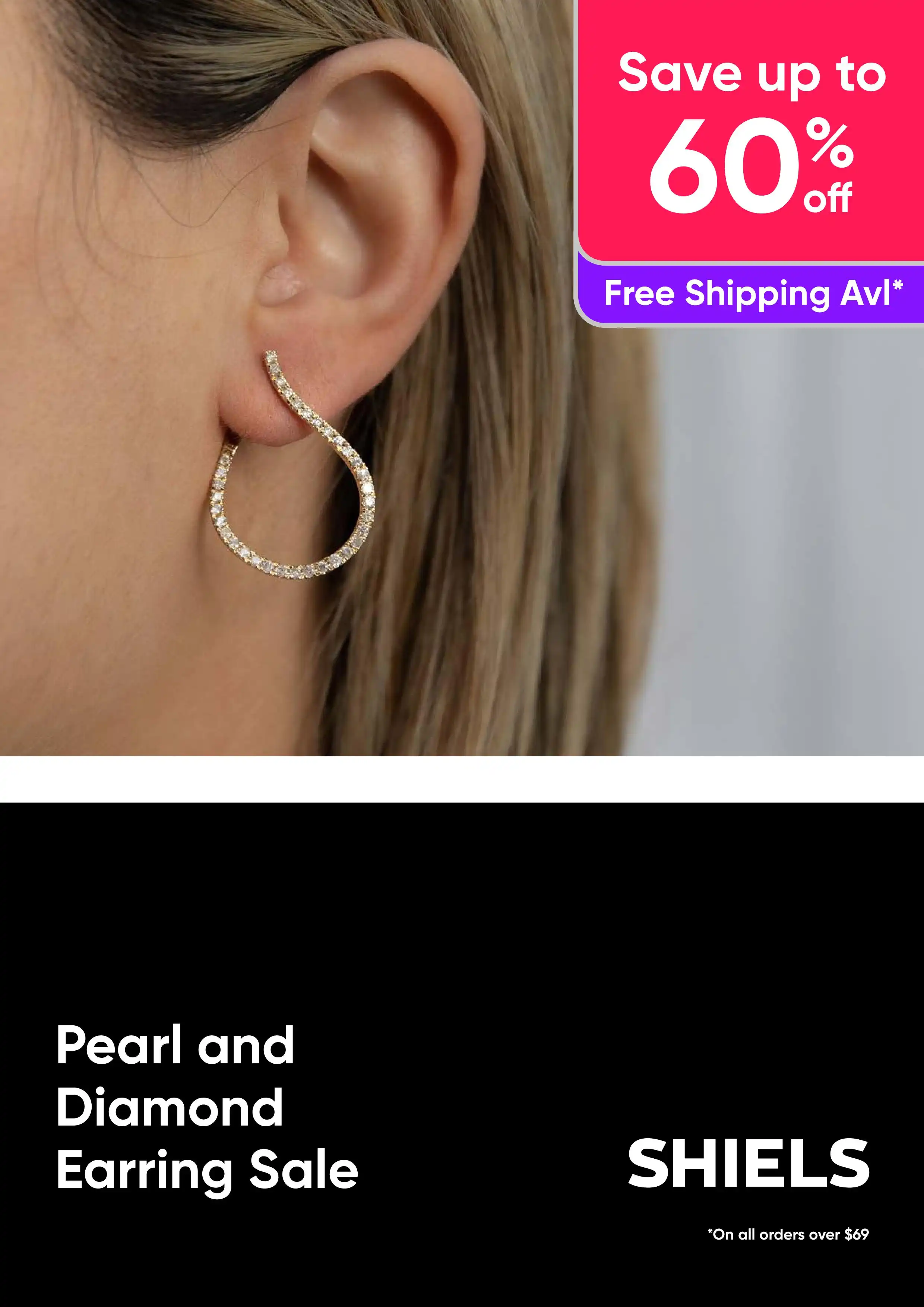 Earrings - Pearls, Diamonds - Up to 60% Off